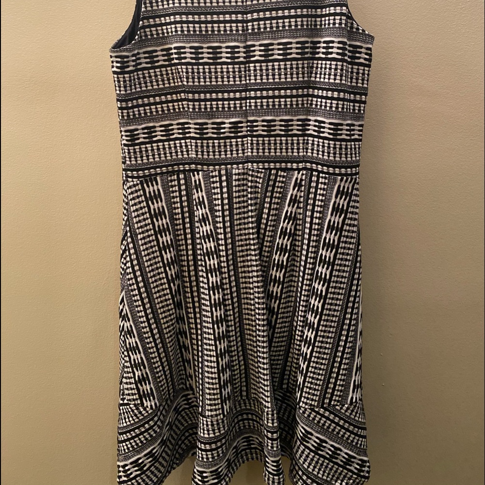 LOFT Black and White Patterned Dress